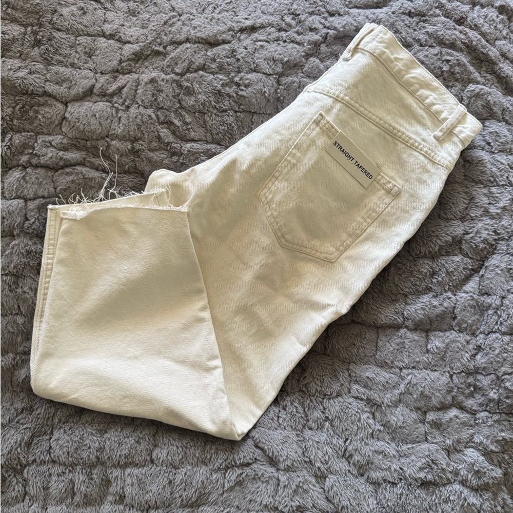 Zara Cream straight tapered Pants